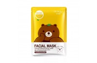 Тканевая очищающая и увлажняющая маска для лица с экстрактом зеленого чая - Bio Bear Animal Mask, 30 гр