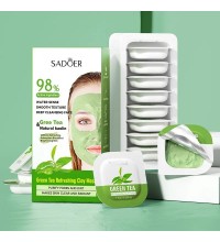 SADOER Глиняная маска для очищения пор на основе экстракта зелёного чая, 8*7.5 гр