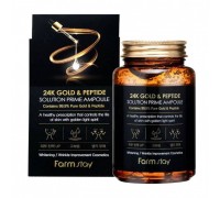 Многофункциональная ампульная сыворотка с золотом и пептидами FarmStay 24K Gold & Peptide Solution Prime Amp