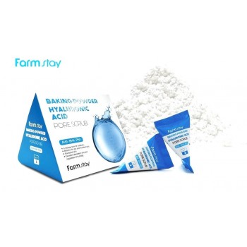 Скраб для лица в пирамидках с содой FarmStay Baking Powder Hyaluronic Acid Pore Scrub, 1шт. 100% KOREA.