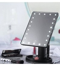 Зеркало косметическое для макияжа с LED подсветкой, USB-провод, черное